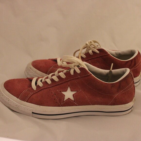 Converse One Star Ox Low Top Red Suede Men’s 10 Women’s 12 - Picture 2 of 9